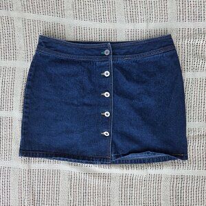 Tommy Jeans Denim Darkwash Button Up Mini Skirt